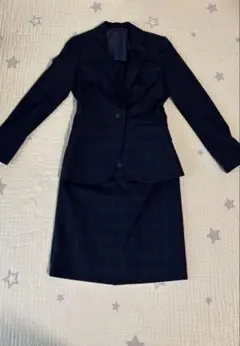 THE SUIT COMPANY スーツ上下 38 ネイビー チェック就活 面接