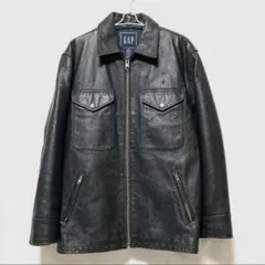 OLD GAP ポリス レザー ジャケット カーコート カウハイド 革ジャン M
