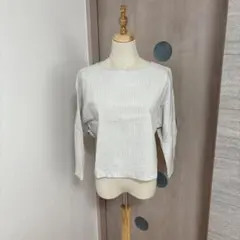 ストライプボートネック長袖シャツ