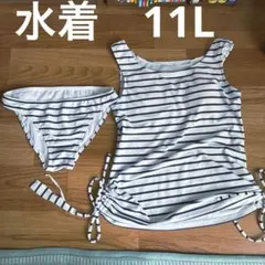 水着　ボーダー　L ネイビー　白　2点セット　11L セパレート　タンクトップのサムネイル