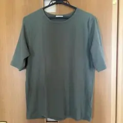 CINEMA CLUB リブ 半袖 Tシャツカットソー カーキ LLのサムネイル