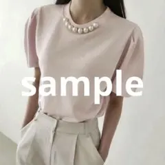 AMELY La-gemme ラジエム パール付き半袖トップス ピンクのサムネイル