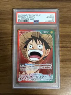 PSA10】受け継がれる意志 ルフィ リーダーカード OP13-001 1枚 - メルカリ