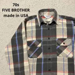 70s-80s FIVEBROTHER ネルシャツ Made in USA