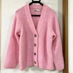 ZARA オーバーサイズピンクカーディガン