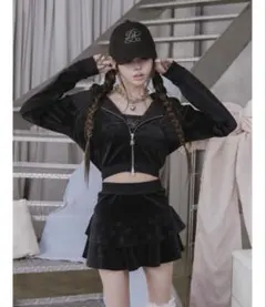 新品・未開封♡Darich♡シグネチャーDRベロアベアトップ&フーディー 