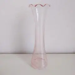 フリルエッジ ピンク 　　　ガラス花瓶 　　(ミシェール-ワン) フリルエッジ ピンク ガラス花瓶 (ミシェール-ワン) フリル