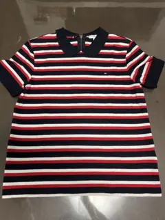 美品　トミーヒルフィガー ストライプコットンポロシャツ