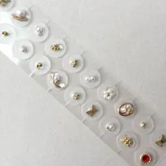 パール ゴールド 耳つぼジュエリー ピアス シール 蝶々 バタフライ 20粒