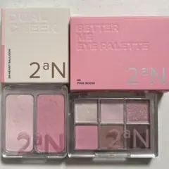 2aN アイシャドウ&チーク　2点セット　ピンク