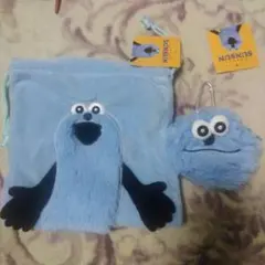 サンキューマート　パペットスンスンふわふわ巾着ポーチ、ダイカットポーチ　セット