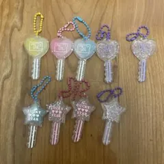 アクリルキーホルダー 9個セット　ハート　ラメ