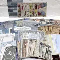 おすそ分け♡ コラージュ素材紙(ブルー系)