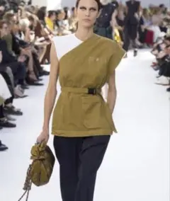 DRIES VAN NOTEN ワンショルダーベスト ダークグリーン