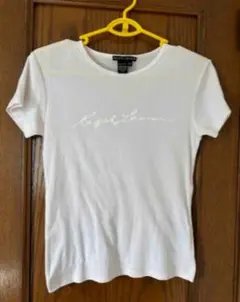 ホワイト ロゴ刺繍 Tシャツ 半袖