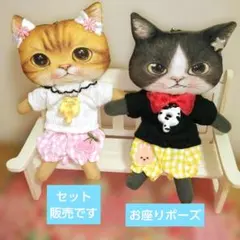 コヤンイサムチョン＊薄型ぬいぐるみチャーム[メリー&ハチワレねこ
