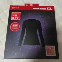 ユニクロ　超極暖　ヒートテック　クルーネックT　ブラック 3XL