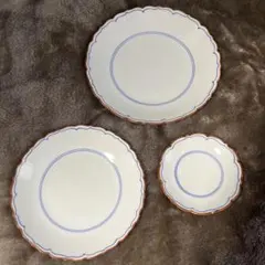 波佐見焼 洸琳窯 桔梗渕 3寸皿×1枚 5寸皿×1枚 6寸皿×1枚のセット