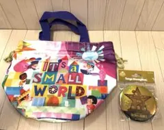 イッツアスモールワールドのスーベニアランチケース&ワンマンズⅡの缶バッジ