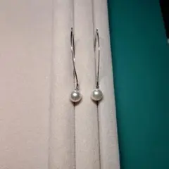【伊勢志摩】あこや真珠　本真珠　ロングフックピアス8.5㍉　（P516）
