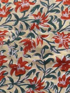 インド綿.ブロックプリント50×110cm(HB2905)