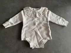 フリル付きニットセーター　ニットロンパース　3-6M