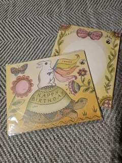 ウサギとカメのポップアップバースデーカード　誕生日カード　2枚セット