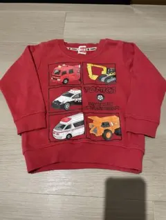 TOMICA 赤 トレーナー 車プリント