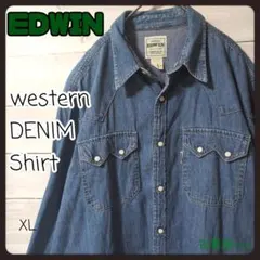 90Ｓ古着EDWINエドウィンウエスタンデニムシャツ長袖