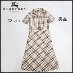 美品 バーバリーロンドン ノバチェック シャツワンピース 40 ベージュ