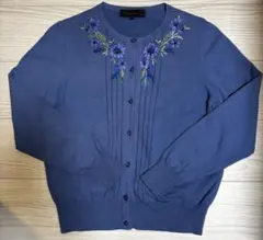 SunaUna カーディガン ブルー 花柄刺繍のサムネイル