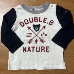DOUBLE.B 長袖Tシャツ クマ刺繍