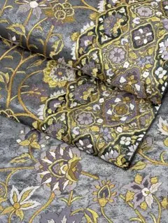 相良刺繍 袋帯 金駒 唐花 正絹 三通 D835