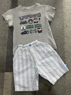familiar 電車プリント Tシャツとパンツセット90cm