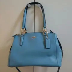 COACH ショルダーハンドバッグ 水色 ライトブルー