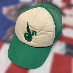 難あり90年代　ラビット刺繍ロゴ トラッカーキャップ中古