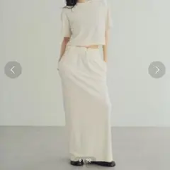 earthy ウエストデザインパイルスカート