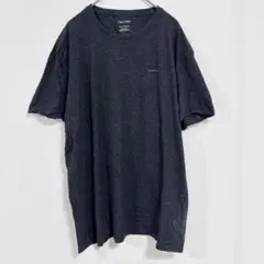 カルバンクライン 無地 半袖Ｔシャツ クルーネック 半袖 L 灰 綿 普段使い