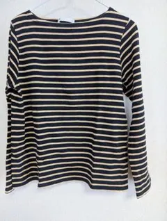 ikka ストライプ コットン長袖Tシャツ