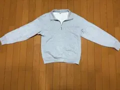 UNIQLO ブラッシュドスウェットハーフジップシャツS グレー