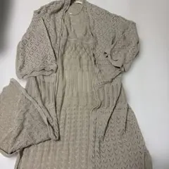 GU 透かし編み カーディガン ベージュ