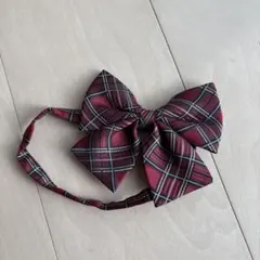 COMME CA ISM バーガンディチェック ネクタイ