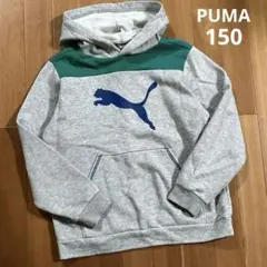 美品☆PUMA 裏起毛 パーカー 150 グレー