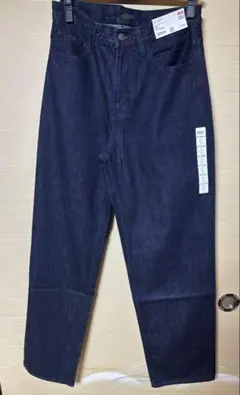 未使用 UNIQLO ユニクロ ワイドストレートジーンズ 丈長め ネイビー 29
