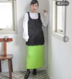 2wayフリンジフェザーノースリーブ