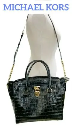 MICHAEL KORS クロコ型押し レザー 2way ショルダートートバッグ