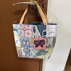 ミナペルホネン　パッチワーク☓twins　トートバッグ　少し小さめ ミナペルホネン パッチワーク トートバッグ トートバッグ ユーカリ