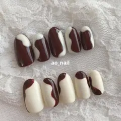 もくもく　もやもやネイル　カフェラテネイル