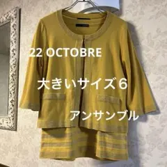 美品　大きいサイズ６　22 オクトーブル ニット アンサンブル カーディガン