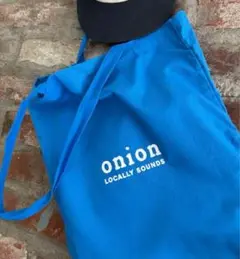 新品　韓国カフェオニオンonion エコバッグ　トートバッグ ブルー